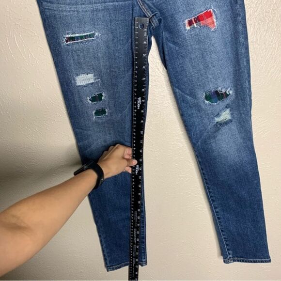 Abercrombie & fitch signature collection super skinny jean patchwrok red green - Picture 11 of 11